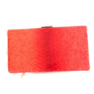 Banana Republic Red Croc Print Clutch